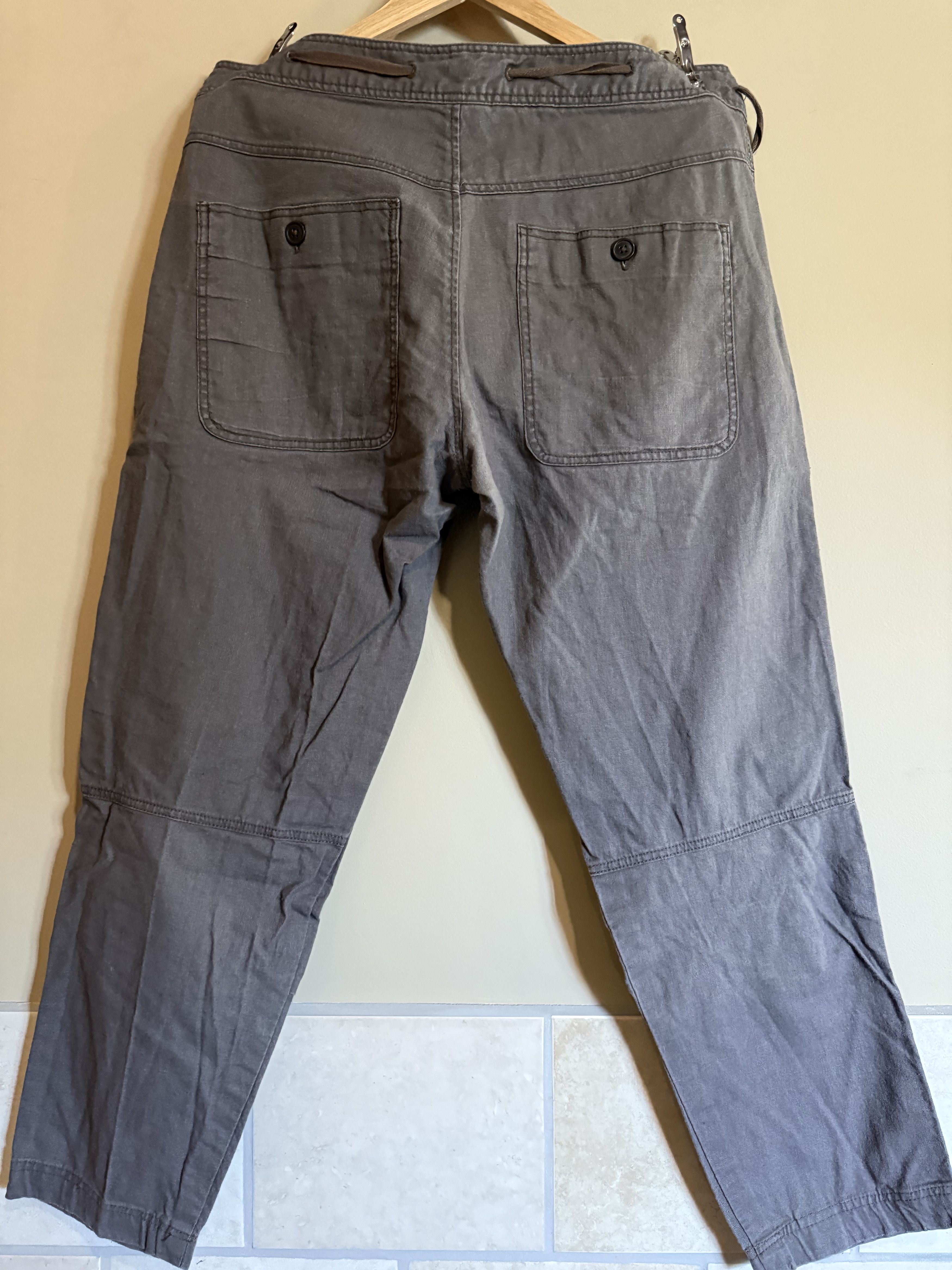 H&M H&M Grey Linen Blend Drawstring Pants, Men's 36 Size US 36 / EU 52 - 4 Thumbnail