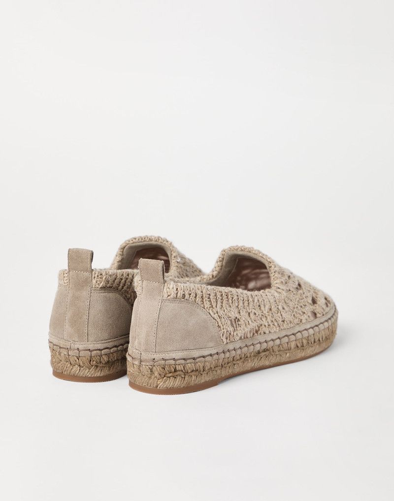 Brunello Cucinelli o1la1rc1a0326 Dazzling Foliage Suede Espadrilles Flats Beige Size US 7 / IT 37 - 4 Thumbnail