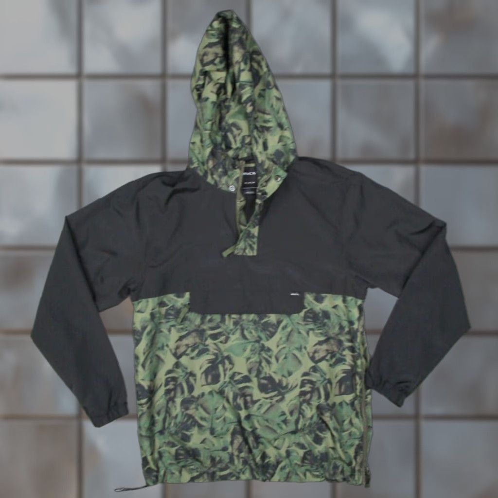 RVCA RVCA Jacket Mens Medium Green Camo 1/4 Zip Windbreaker Pullover Anorak Skate Size US M / EU 48-50 / 2 - 1 Thumbnail