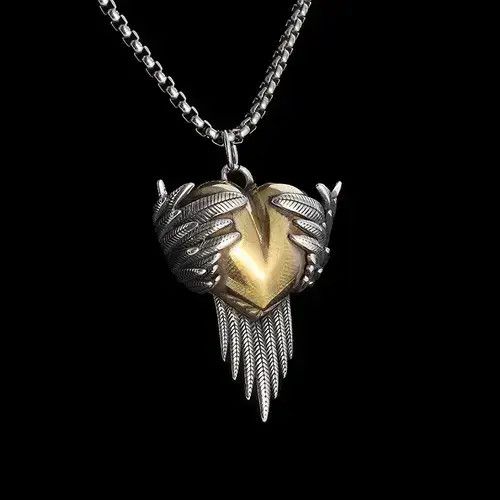 Jewelry Love Shape Feather Wings Necklace Size ONE SIZE - 4 Thumbnail