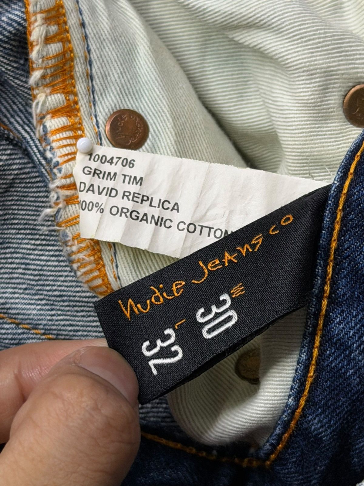 Nudie Jeans Vintage Nudie Jeans Grim Tim David Replica Distressed Denim Size US 31 - 11 Thumbnail