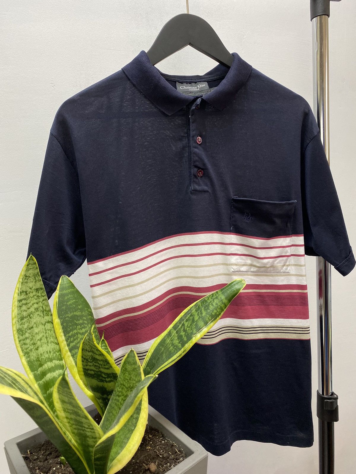 Christian Dior Monsieur Rare Vintage Christian Dior Monsieur Blue Polo T shirt Size US L / EU 52-54 / 3 - 3 Thumbnail