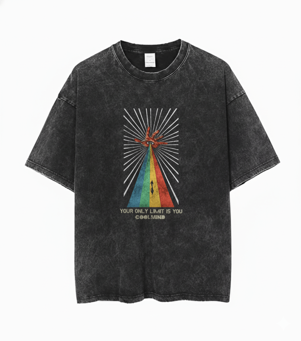 Other Y2K Streetwear Retro Gothic Eye Power Washed Black T-Shirt Size US L / EU 52-54 / 3 - 1 Thumbnail
