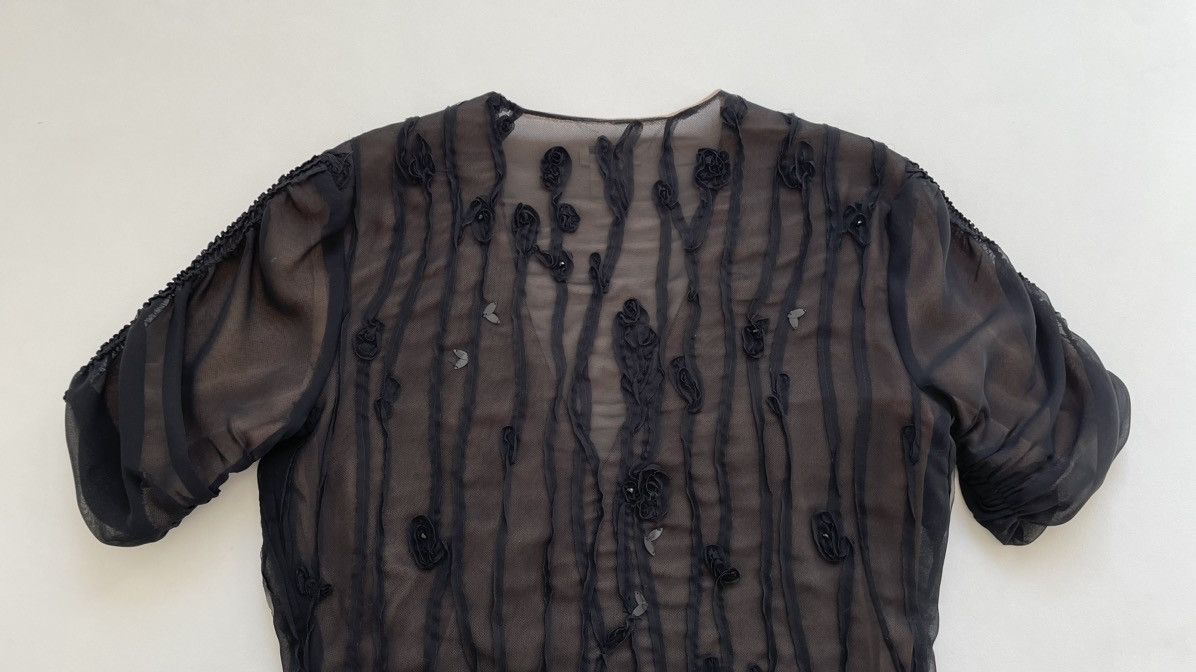 Dries Van Noten Embroidered Floral Sequin Mesh Top Size M / US 6-8 / IT 42-44 - 14 Thumbnail