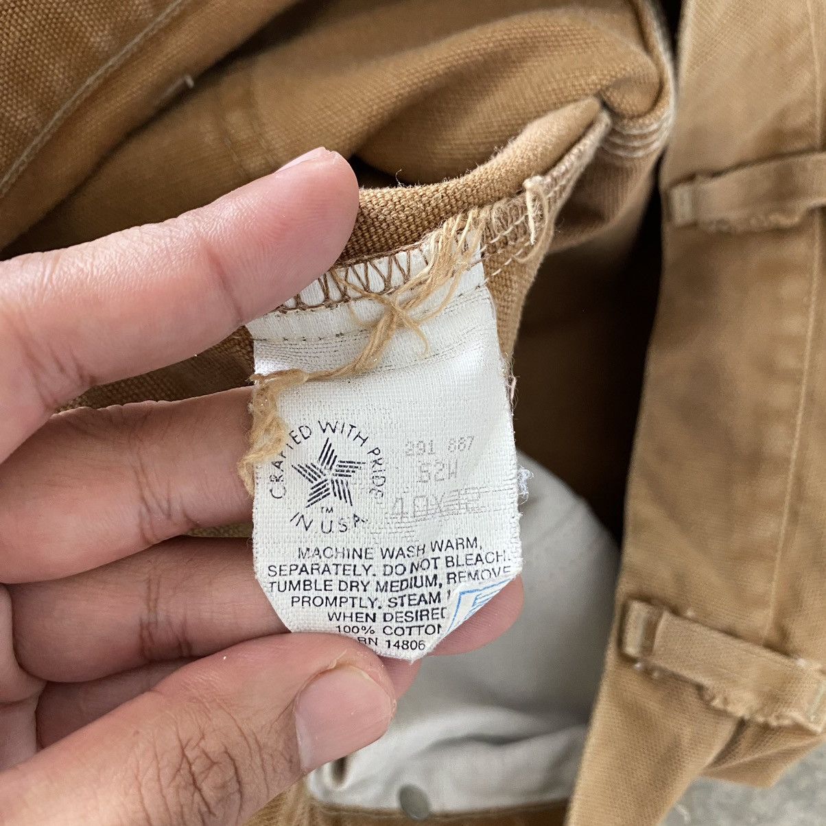 Carhartt VTG Carhartt Double Knee Faded Tan Carpenter Work Pants Size US 38 / EU 54 - 18 Thumbnail