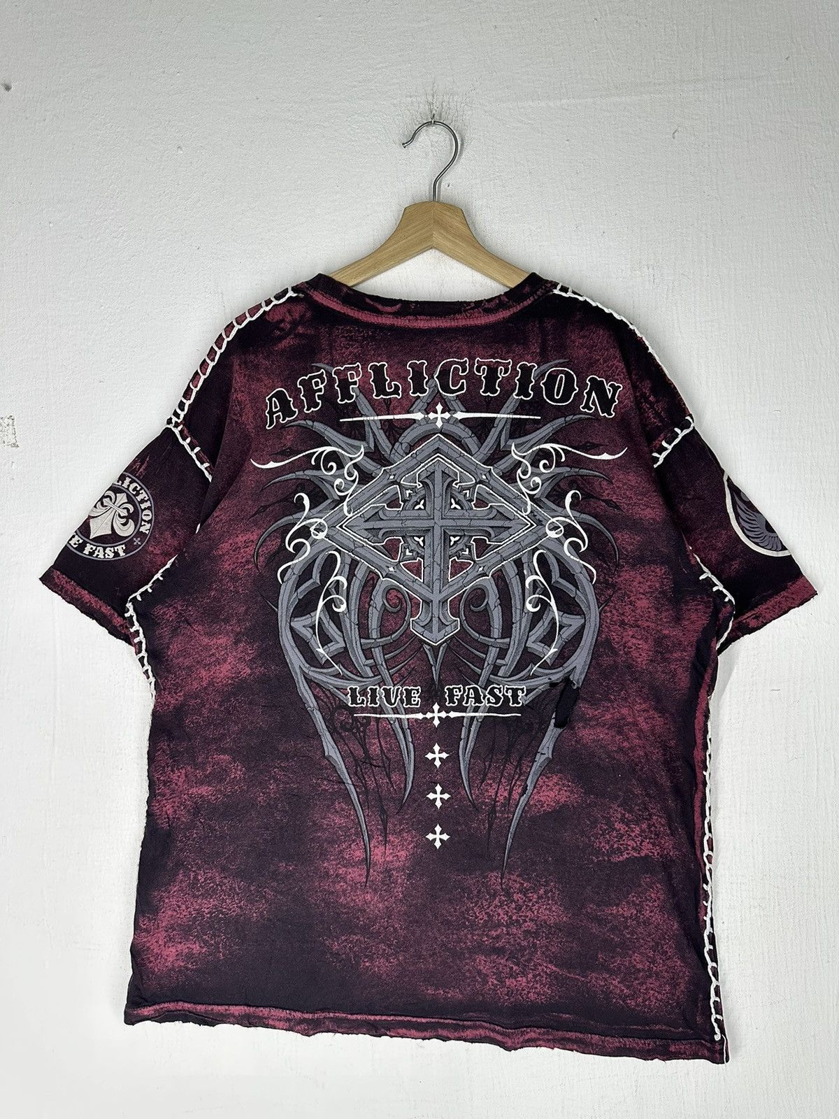 Affliction Vintage Affliction Cyber Fleur Wings Shirt Tee Size US XXL / EU 58 / 5 - 11 Thumbnail