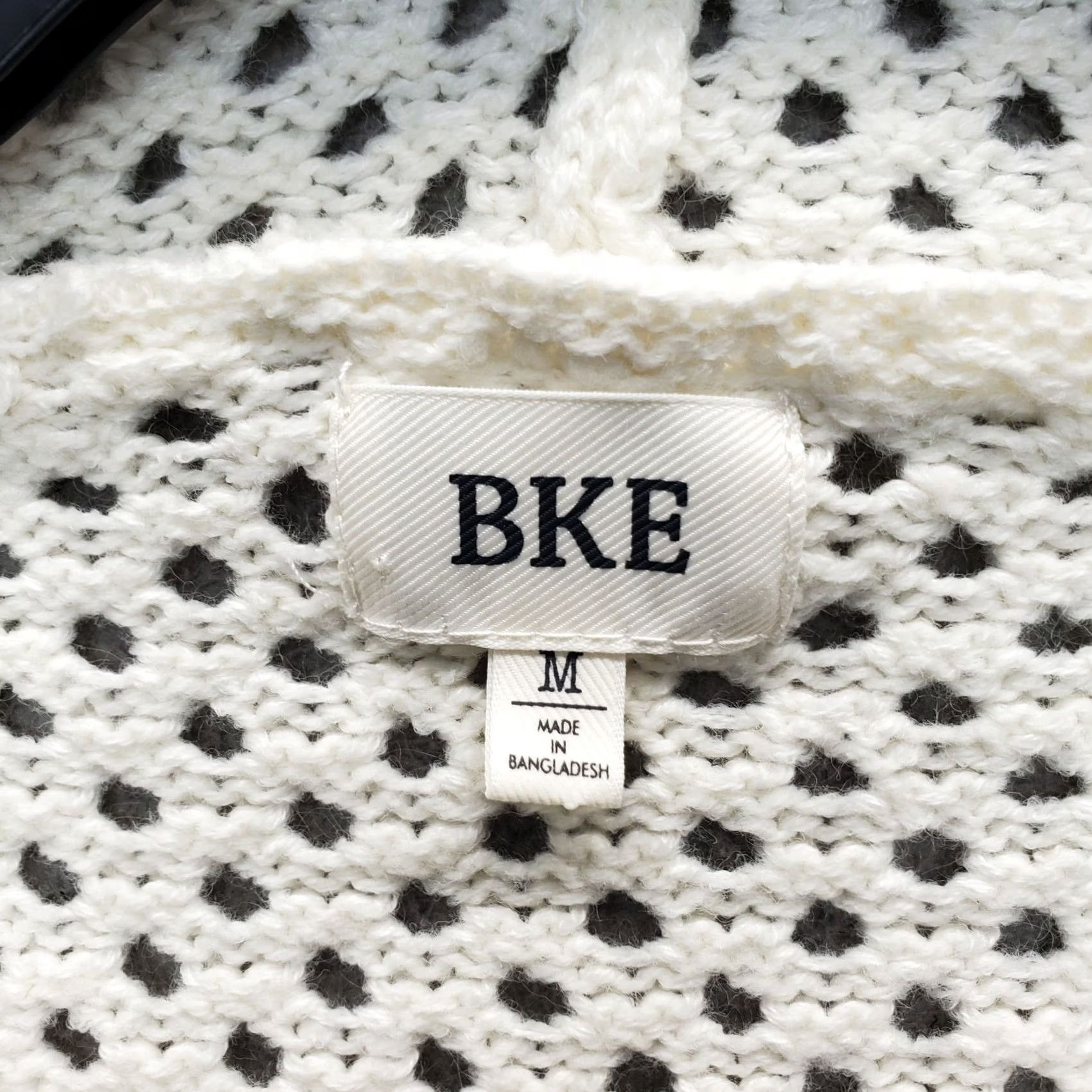 BKE BKE Womens Size M Hooded Sweater Multi Crochet Open Knit Flared Sleeve Pointelle Pullover Winter Casual Size M / US 6-8 / IT 42-44 - 5 Thumbnail