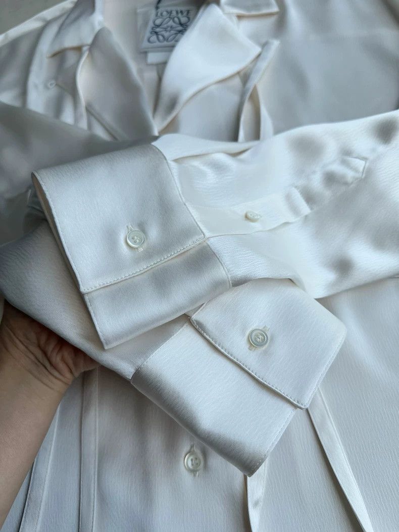 Loewe LOEWE White satin shirt Size XS / US 0-2 / IT 36-38 - 7 Thumbnail