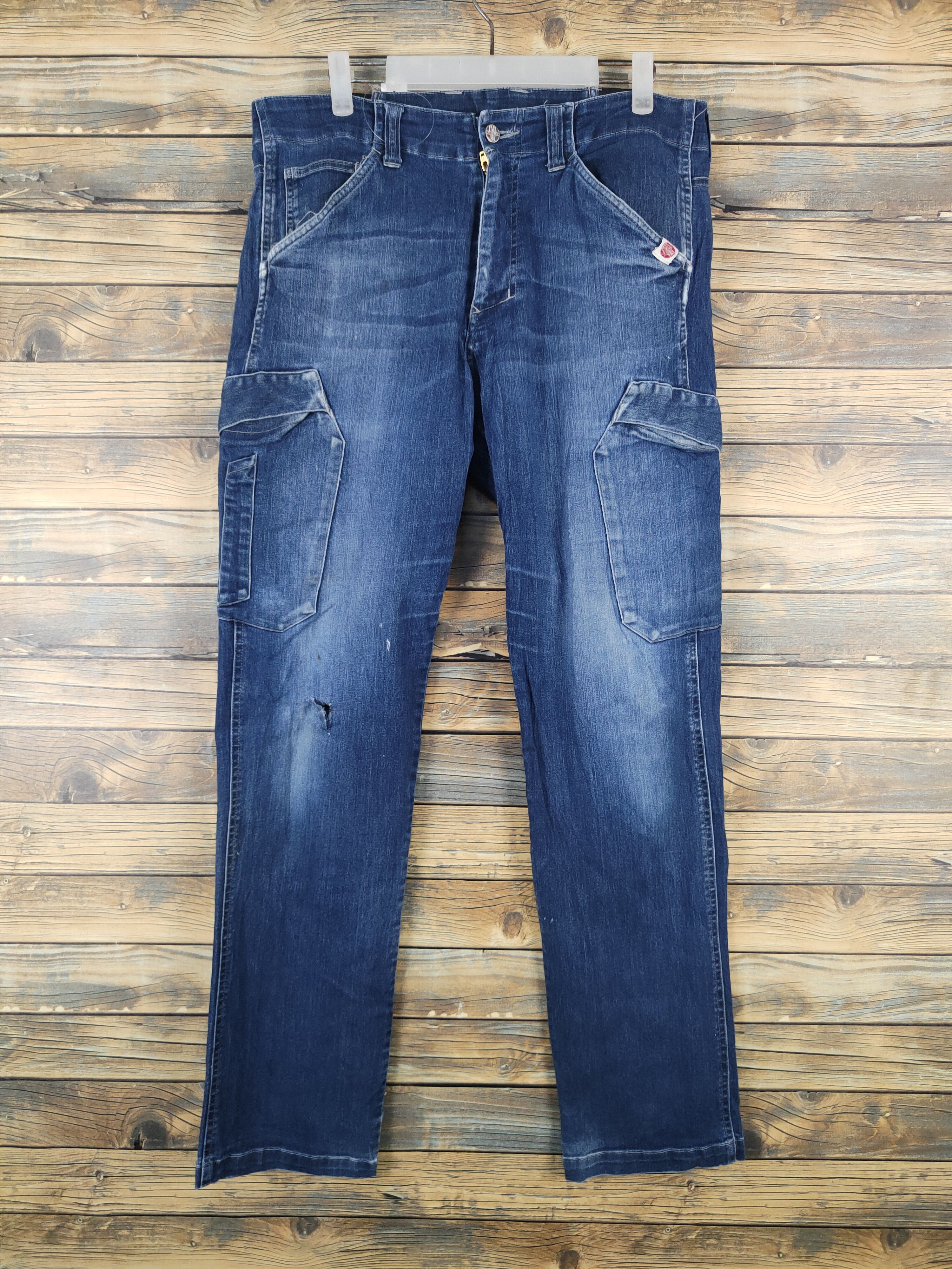 Japanese Brand Japanese Brand Dark Blue Distressed Ripped Jeans #W2084 Size US 34 / EU 50 - 1 Thumbnail