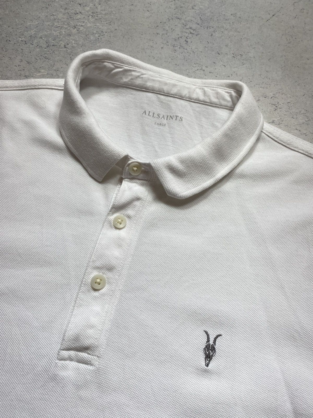Allsaints Allsaints Mens White Polo Shirt Size US L / EU 52-54 / 3 - 3 Thumbnail