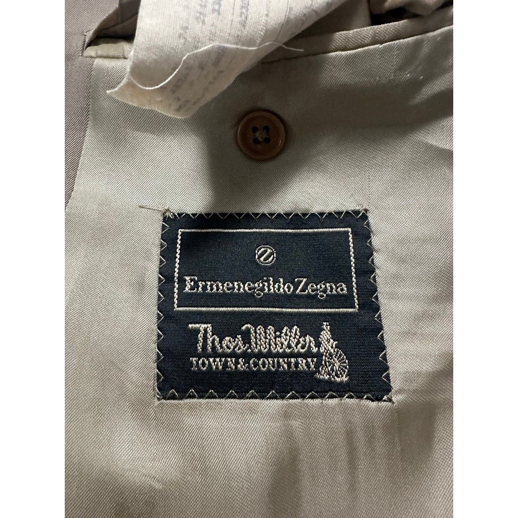 Ermenegildo Zegna Ermenegildo Zegna khaki three button wool sport coat Size 44R - 5 Thumbnail