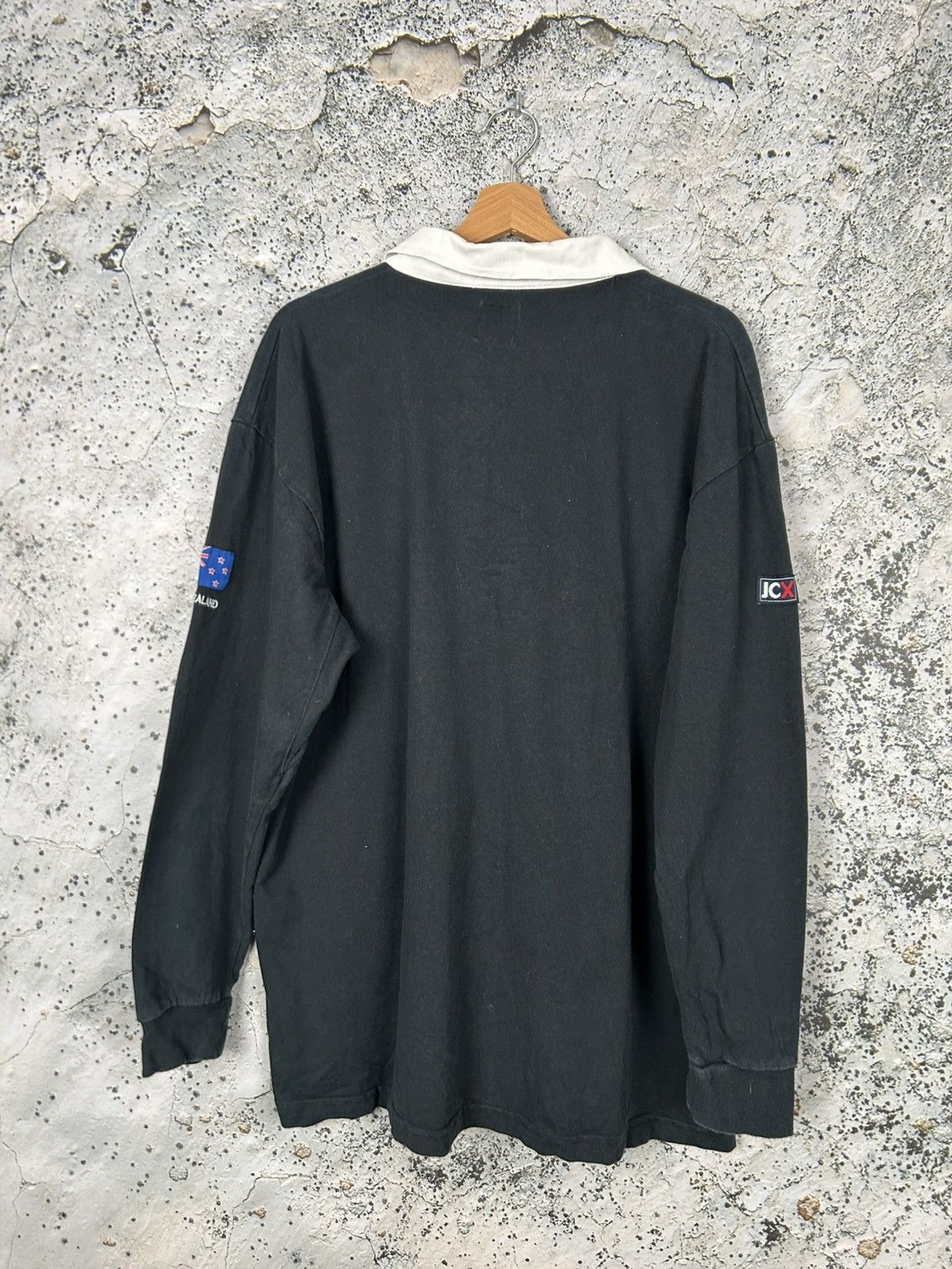 Vintage New Zealand Black Polo Longsleeve Jersey Rugby Sportswear Size US XL / EU 56 / 4 - 5 Thumbnail