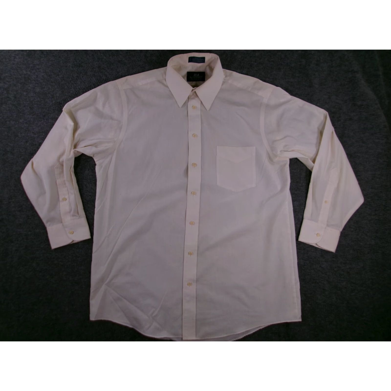 Stafford Stafford Mens Shirt 16 33 Yellow Broadcloth Long Sleeve Button Up Preppy Office Dress Shirt Size US L / EU 52-54 / 3 - 2 Thumbnail