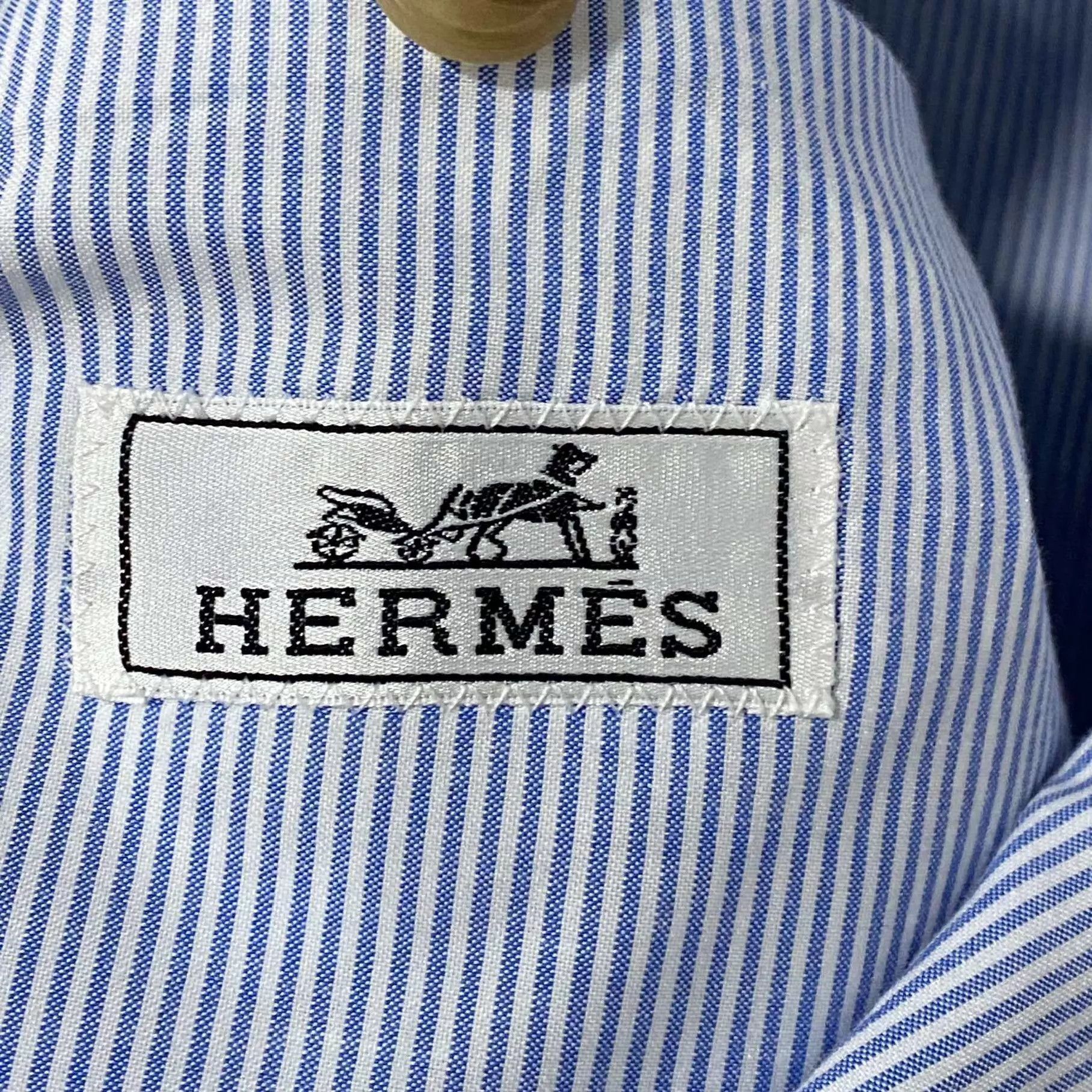 Hermes HERMES Blue & White Striped Blazer 99 New Size 48 Size 48R - 5 Thumbnail