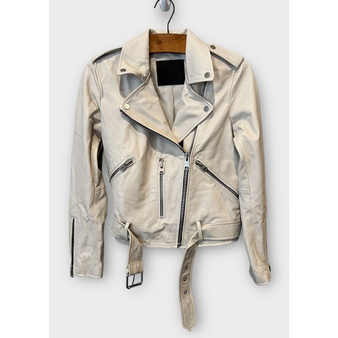 Allsaints AllSaints Belfern Leather Biker Jacket Size US/4 Size S / US 4 / IT 40 - 5 Thumbnail