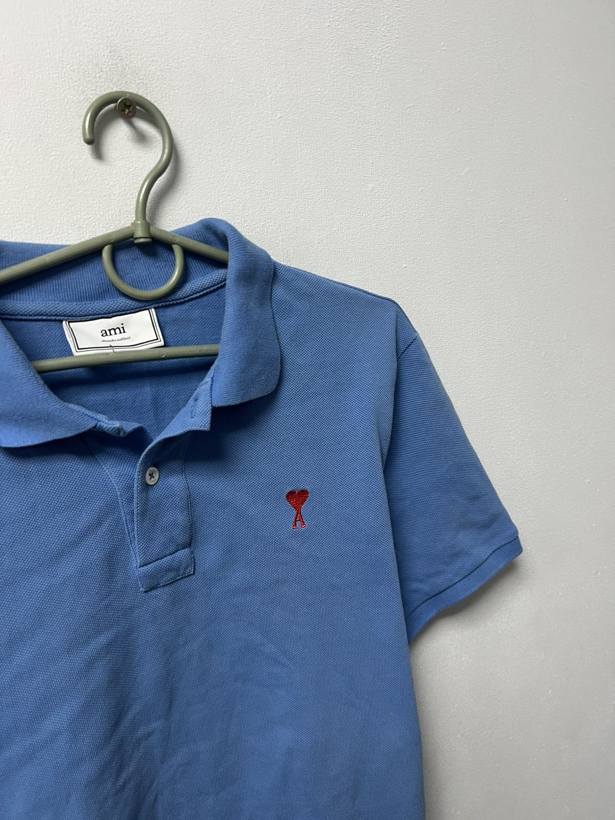 AMI Ami Paris Polo T-shirt Luxury Blue Size L Size US L / EU 52-54 / 3 - 3 Thumbnail