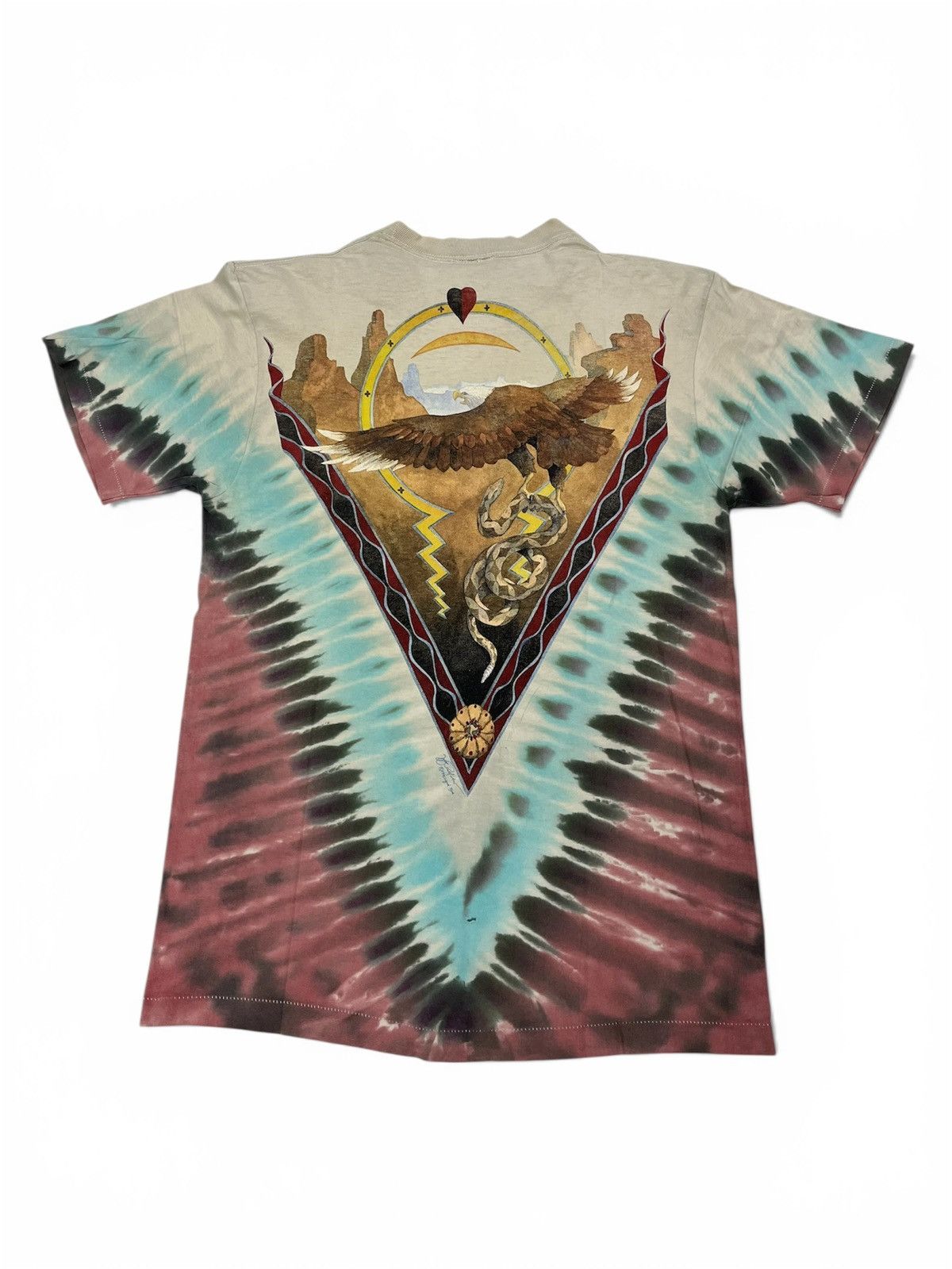 Liquid Blue vtg 1992 Liquid Blue Shirt Skull Eagle Snake Charles Campbel Size US L / EU 52-54 / 3 - 3 Thumbnail