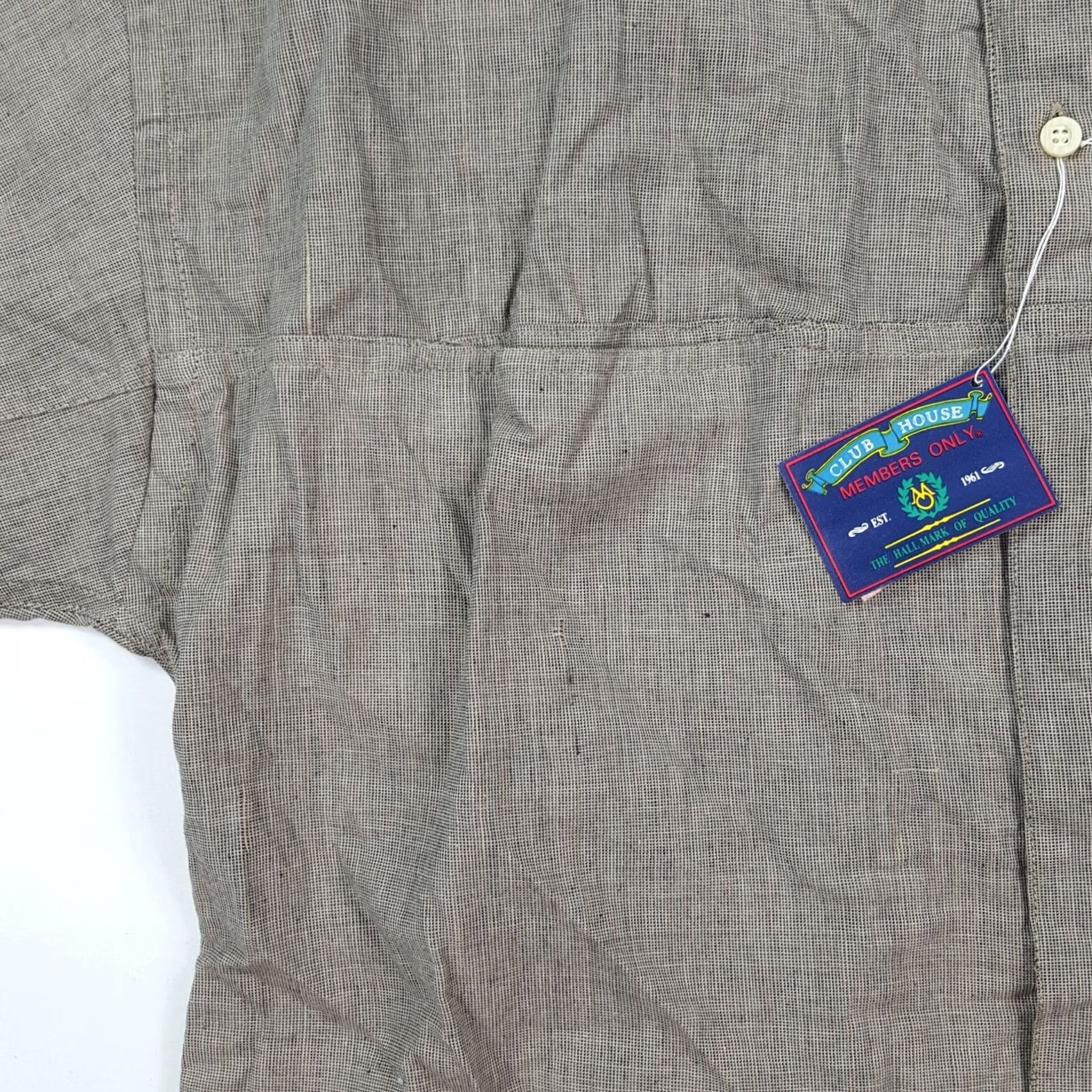 Members Only VINTAGE Members Only Shirt Brown 90s Woven Collared Short Sleeve Button-Up Mens M Size 40R - 4 Thumbnail
