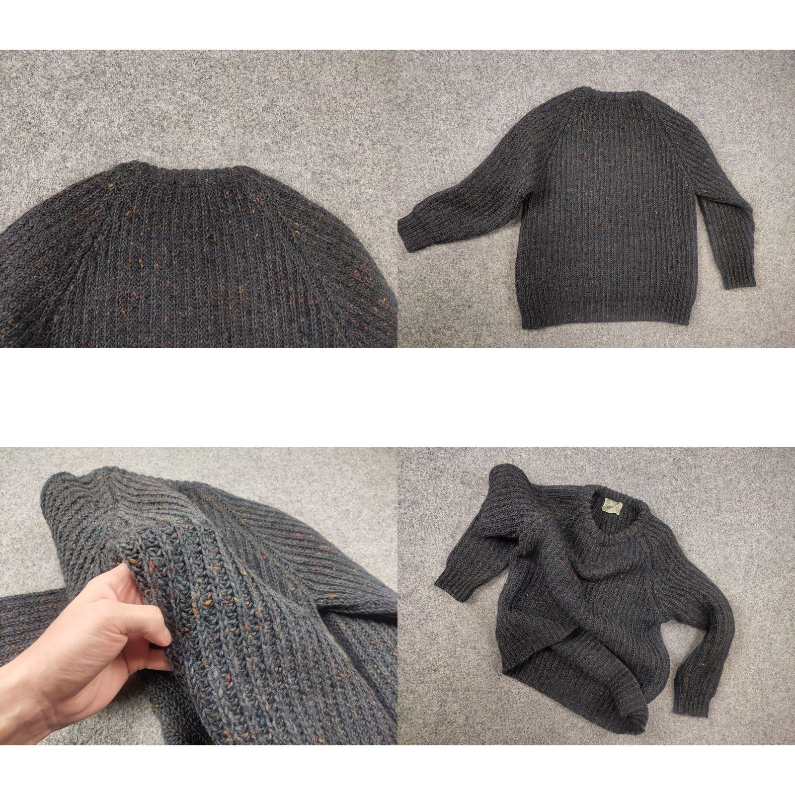 Vintage VINTAGE Donegal Woollen Sweater Fisherman Gray Wool Crew Neck Men S 80s Knit Cable-Knit Pullover Size US S / EU 44-46 / 1 - 8 Thumbnail