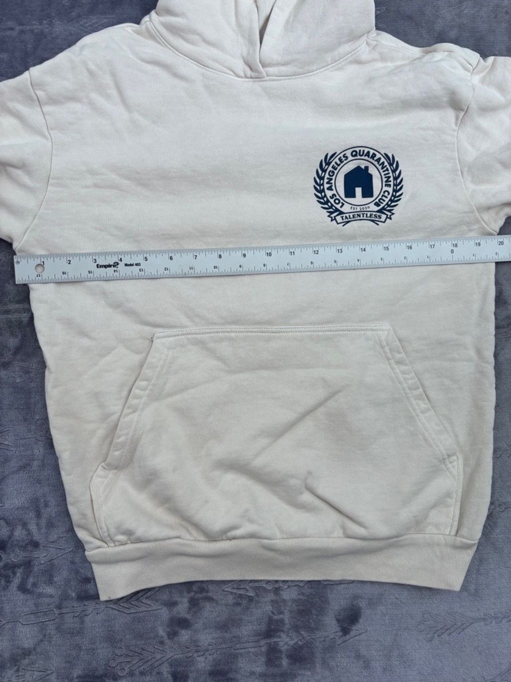 Talentless Men's Talentless LA, quarantine club Hoodie M Beige & Navy Size US L / EU 52-54 / 3 - 5 Thumbnail