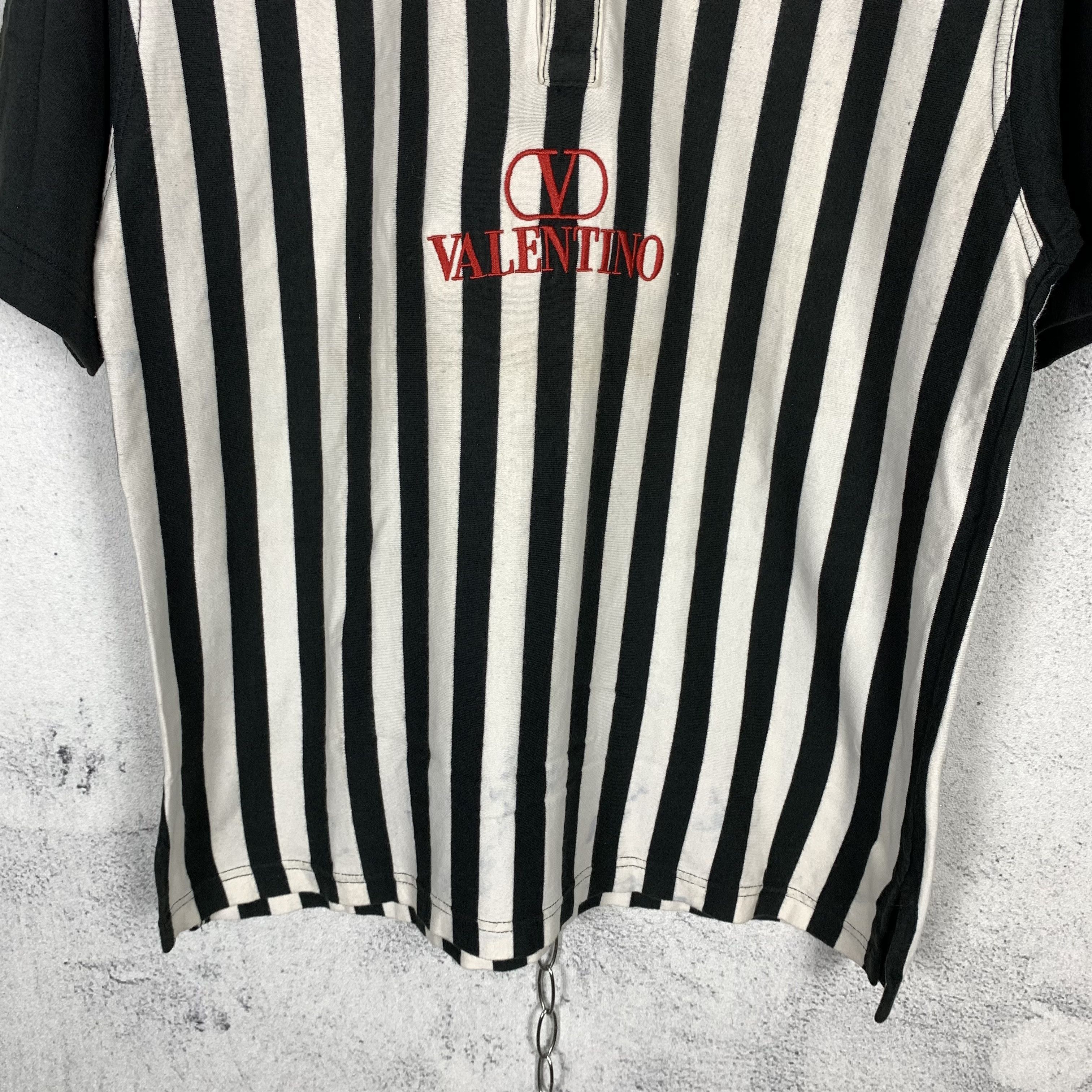 Vintage 90s Valentino Striped Polo Shirt