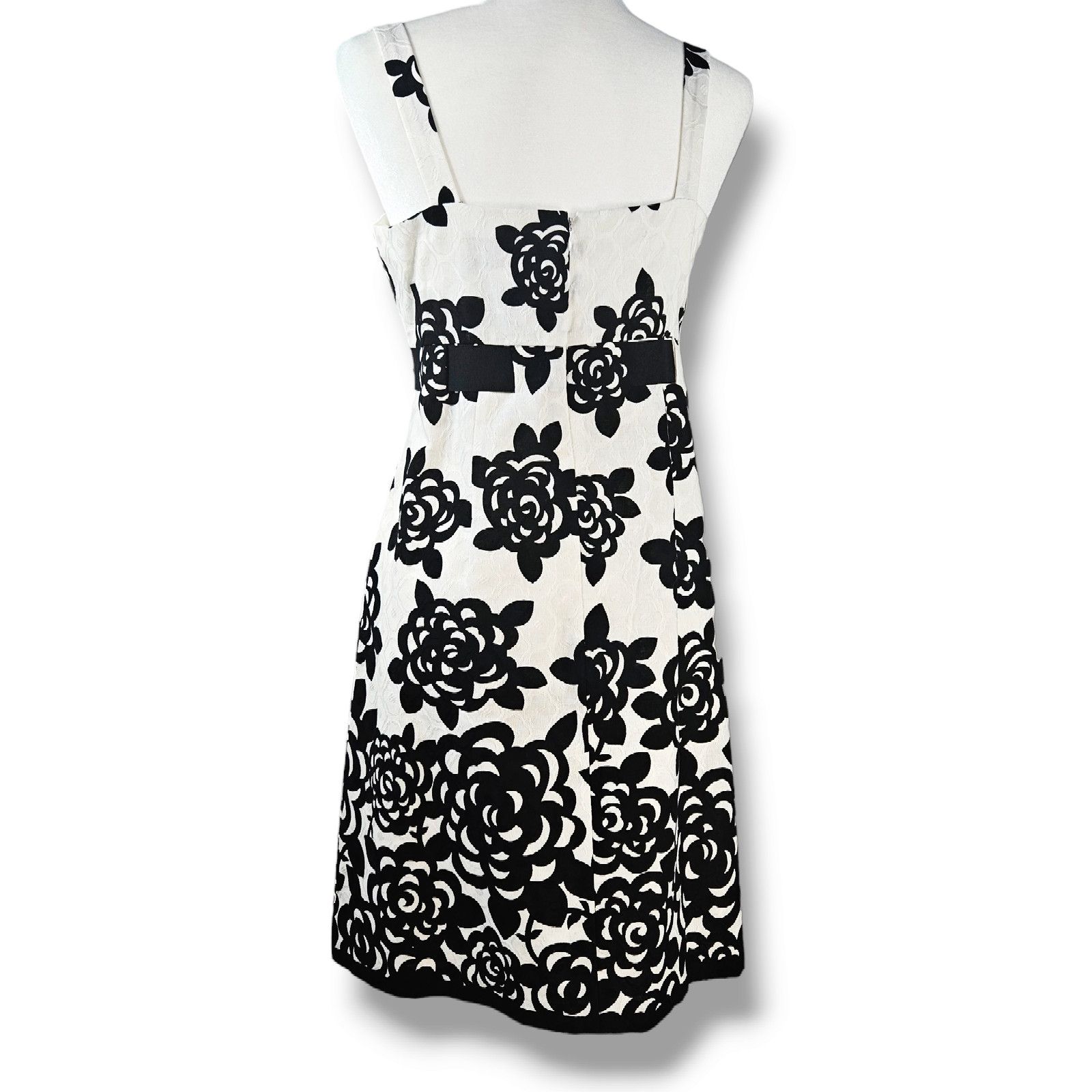 Other EUC Jessica Howard Roses Floral Dress Sz. 10P White Black Size L / US 10 / IT 46 - 3 Thumbnail