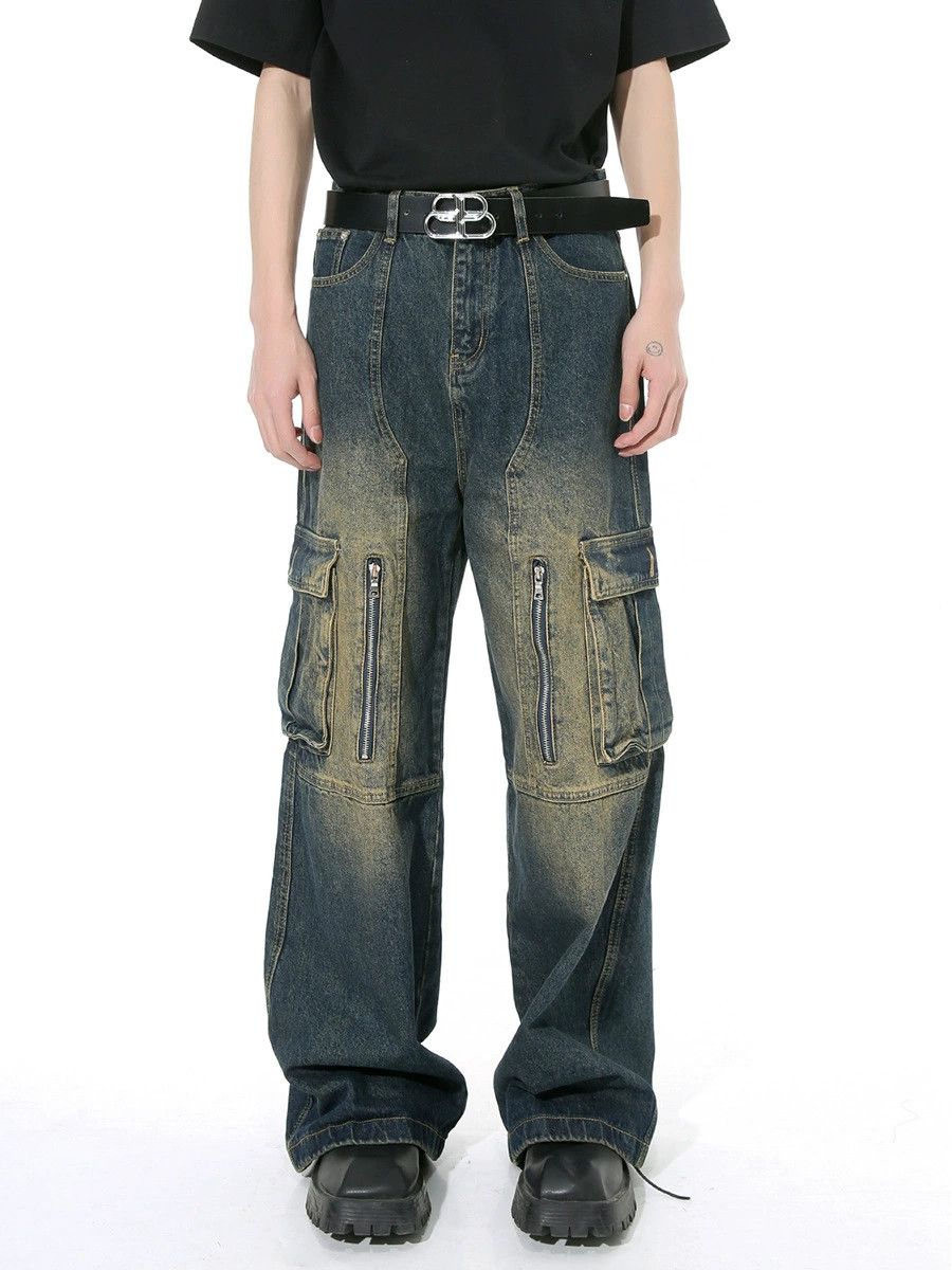 Vintage Heavy duty vintage workwear multi-pocket loose jeans Size US 32 / EU 48 - 1 Thumbnail