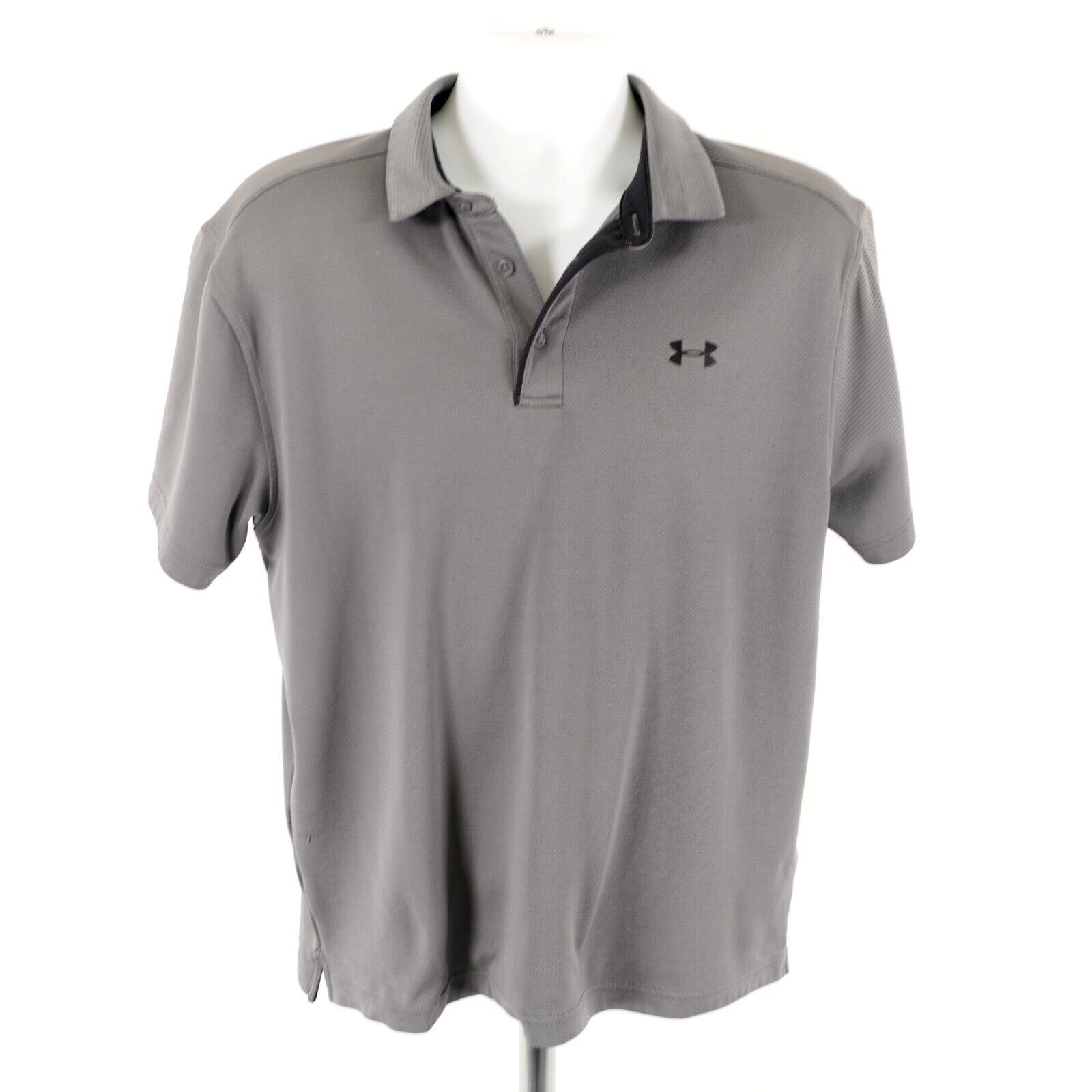 Under Armour Under Armour Heatgear Gray Large Ribbed Silk Collared Polo S Size US L / EU 52-54 / 3 - 1 Thumbnail