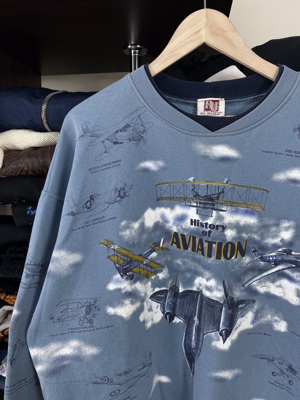 American Stitch × Vintage Vintage History Of Aviation Crewneck Sweatshirt Size US XL / EU 56 / 4 - 4 Thumbnail