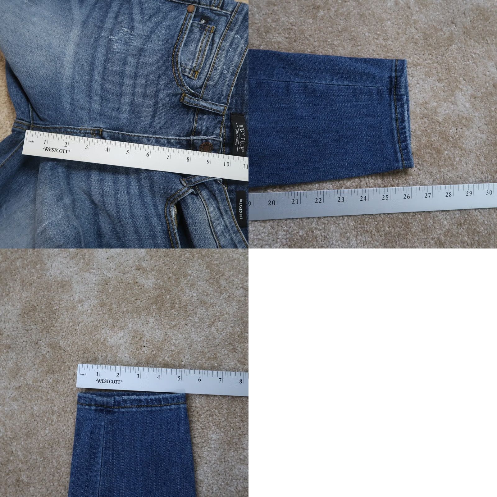 Denime Judy Blue Relaxed Straight Leg Jeans Women's 29 Blue Stretch Denim Size 29" - 8 Thumbnail