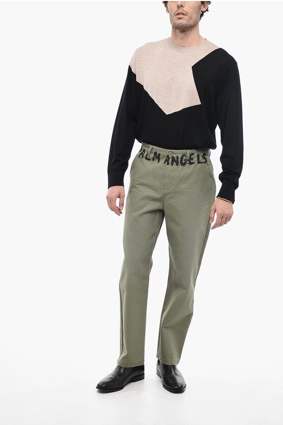 Palm Angels o1y0325 Logo Casual Pant in Military Green Size US 32 / EU 48 - 4 Thumbnail