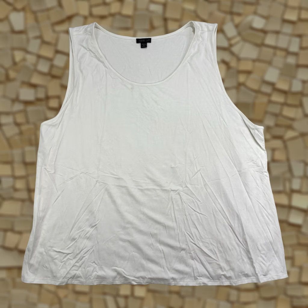 J. Jill J.Jill Wearever Collection Shirt Womens 4X White Sleeveless Tank Top Basic Plus Size XXL / US 16-18 / IT 52-54 - 1 Thumbnail
