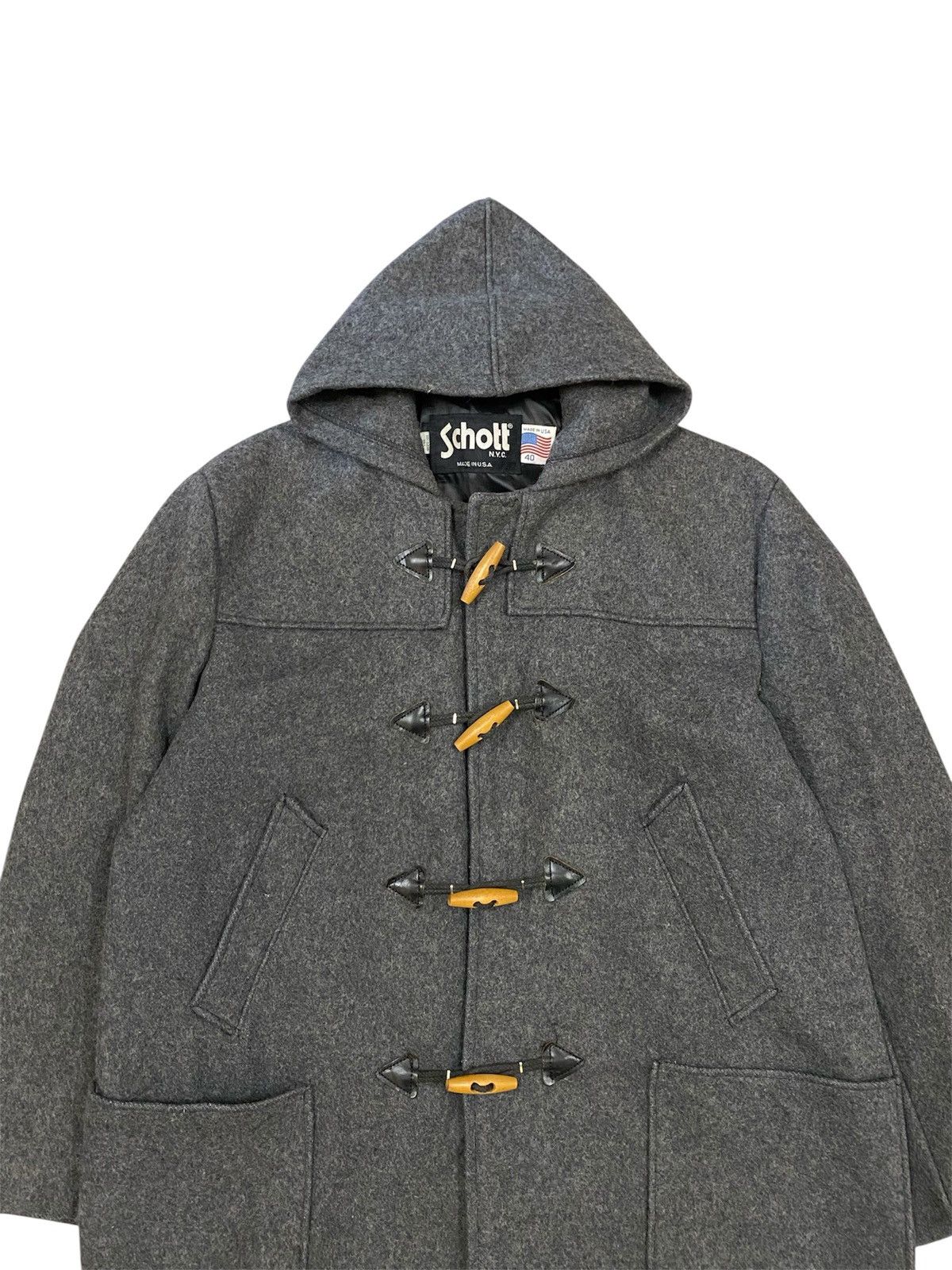Schott Vtg Schott N.Y.C USA Duffle Wool Jacket Size US S / EU 44-46 / 1 - 4 Thumbnail