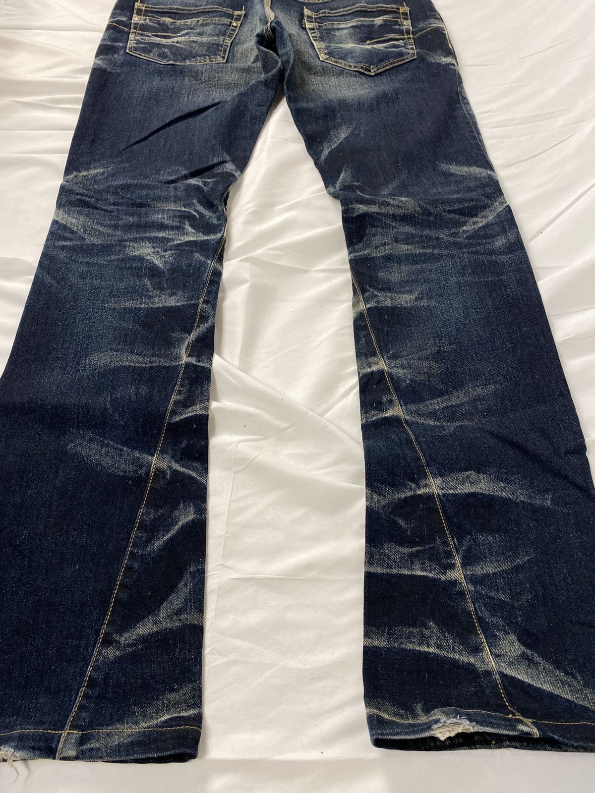 Tornado Mart Tornado Mart Wisker Washed Twisted Spiral Flared Style Denim Size US 34 / EU 50 - 15 Thumbnail