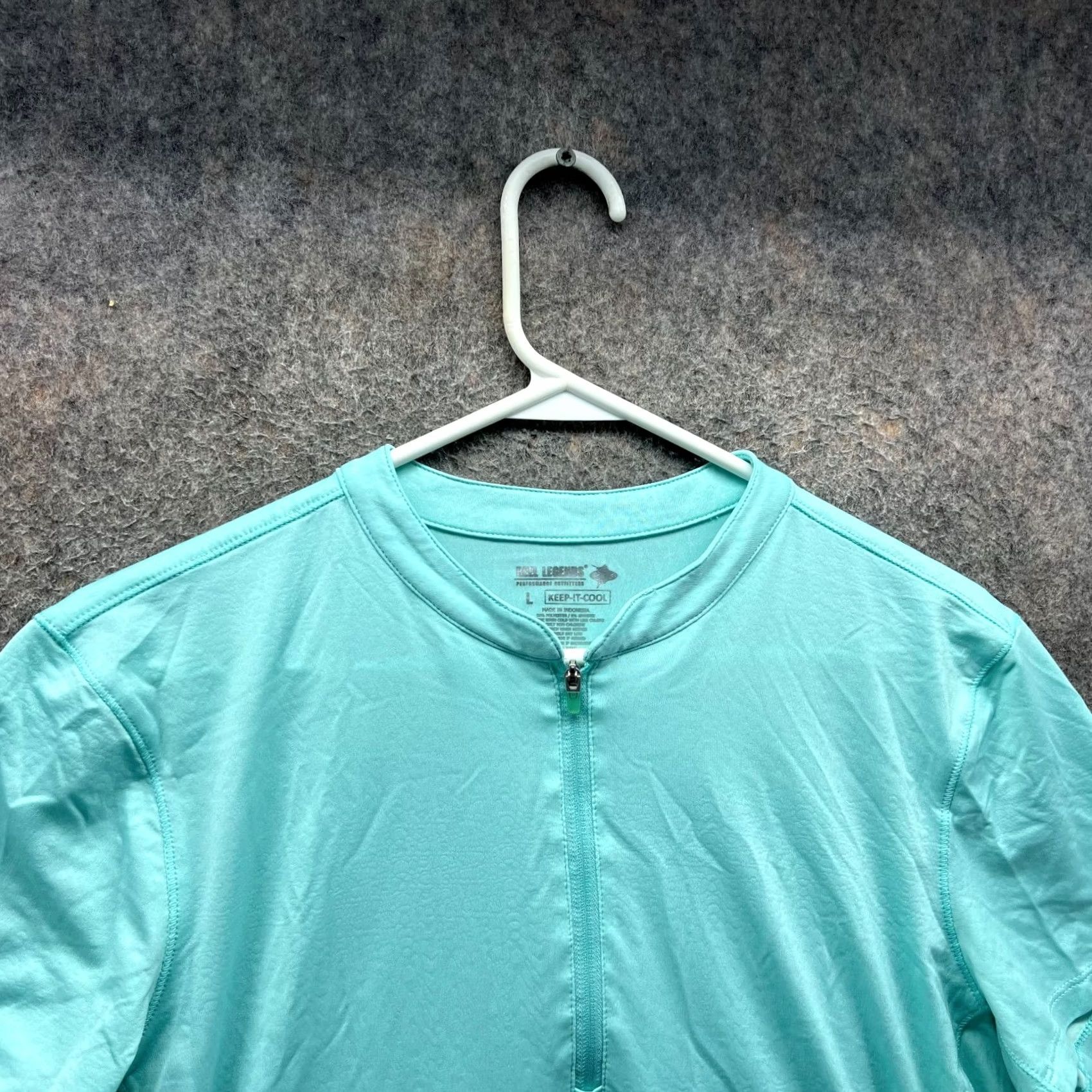 Vintage Reel Legends Shirt Women Large Teal 1/4 Zip Long Sleeve Performance Activewear Fishing Size L / US 10 / IT 46 - 6 Thumbnail