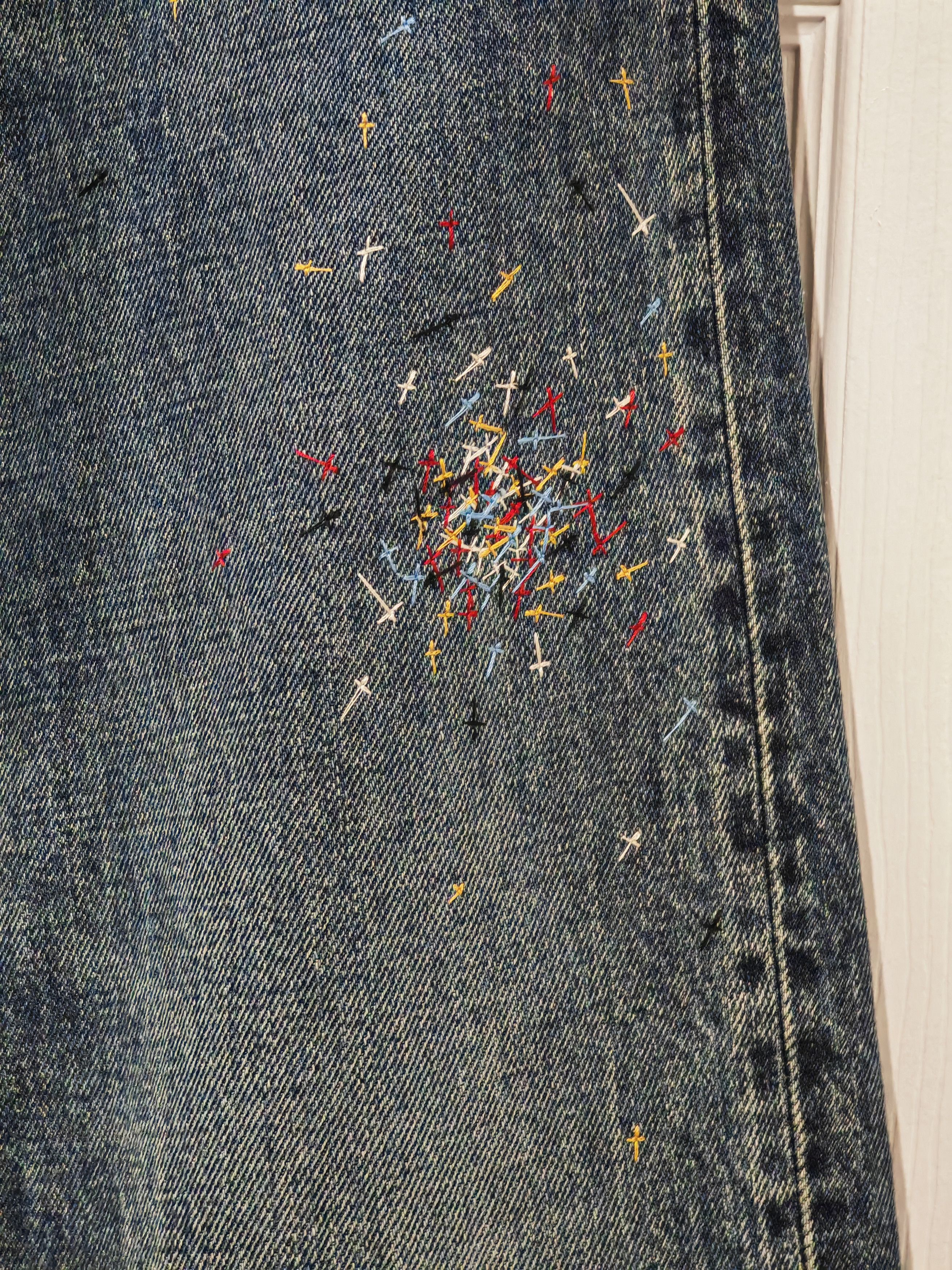 Undercover Embroidered Crosses Painter Jeans - UNISEX Size US 32 / EU 48 - 6 Thumbnail