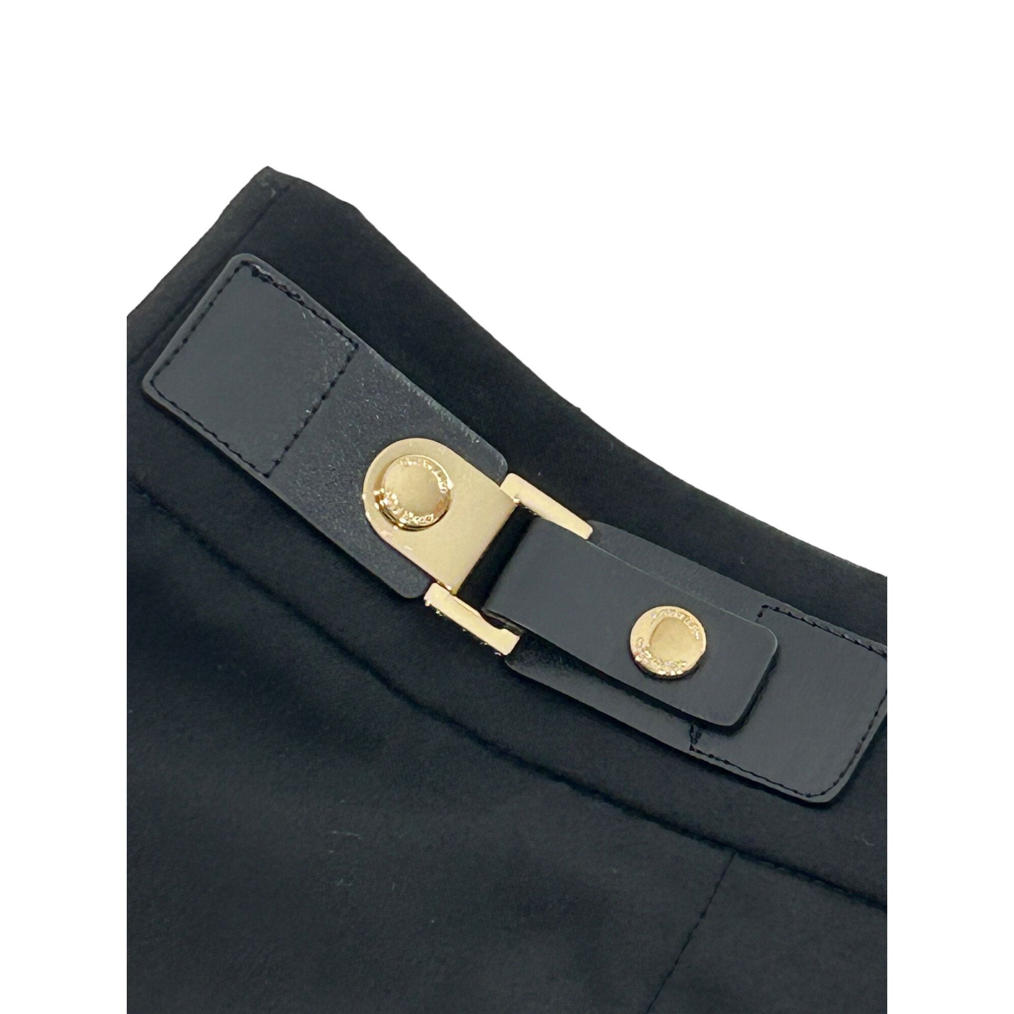 Calvin Klein Calvin Klein Black Pencil Skirt 10 Faux Leather Tabs Back Sl Size 32" / US 10 / IT 46 - 11 Thumbnail