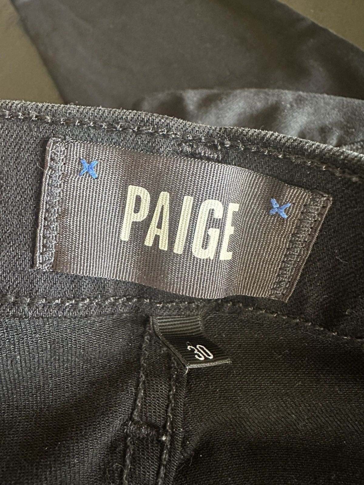 Paige Paige Slim-Straight Jeans — Black (30, Hemmed for 5’5”) Size US 30 / EU 46 - 5 Thumbnail