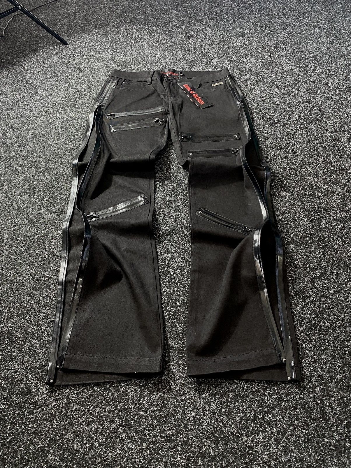Japanese Brand × Vintage 🔥QUEEN OF DARKNESS MULTI ZIPPER OPIUM GOTHIC PANTS WOMEN SEX Size 32" / US 10 / IT 46 - 1 Thumbnail
