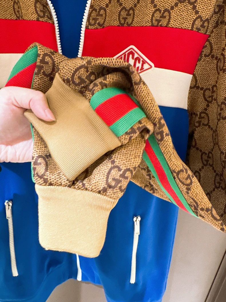 Gucci Gucci Red, white and blue color matching GG full logo stitc Size US M / EU 48-50 / 2 - 4 Thumbnail