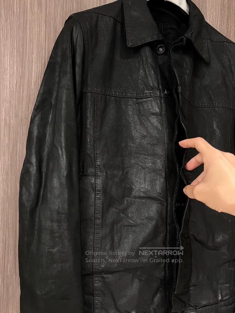 Rick Owens Rick Owens Wax Coated Leather Sleeve Denim Jacket and Cott Size US S / EU 44-46 / 1 - 6 Thumbnail