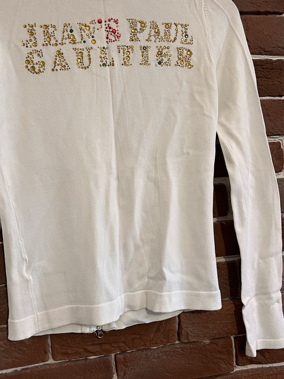 Jean Paul Gaultier Vintage 90s Jean Paul Gaultier Big Logo Zip Knit Sweater M Size M / US 6-8 / IT 42-44 - 6 Thumbnail