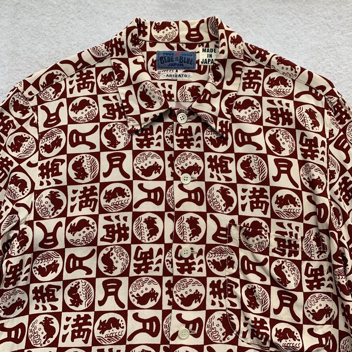 Blue Blue Japan 2000s BLUE/BLUE Moon Kanji Print Shirt Size US S / EU 44-46 / 1 - 3 Thumbnail