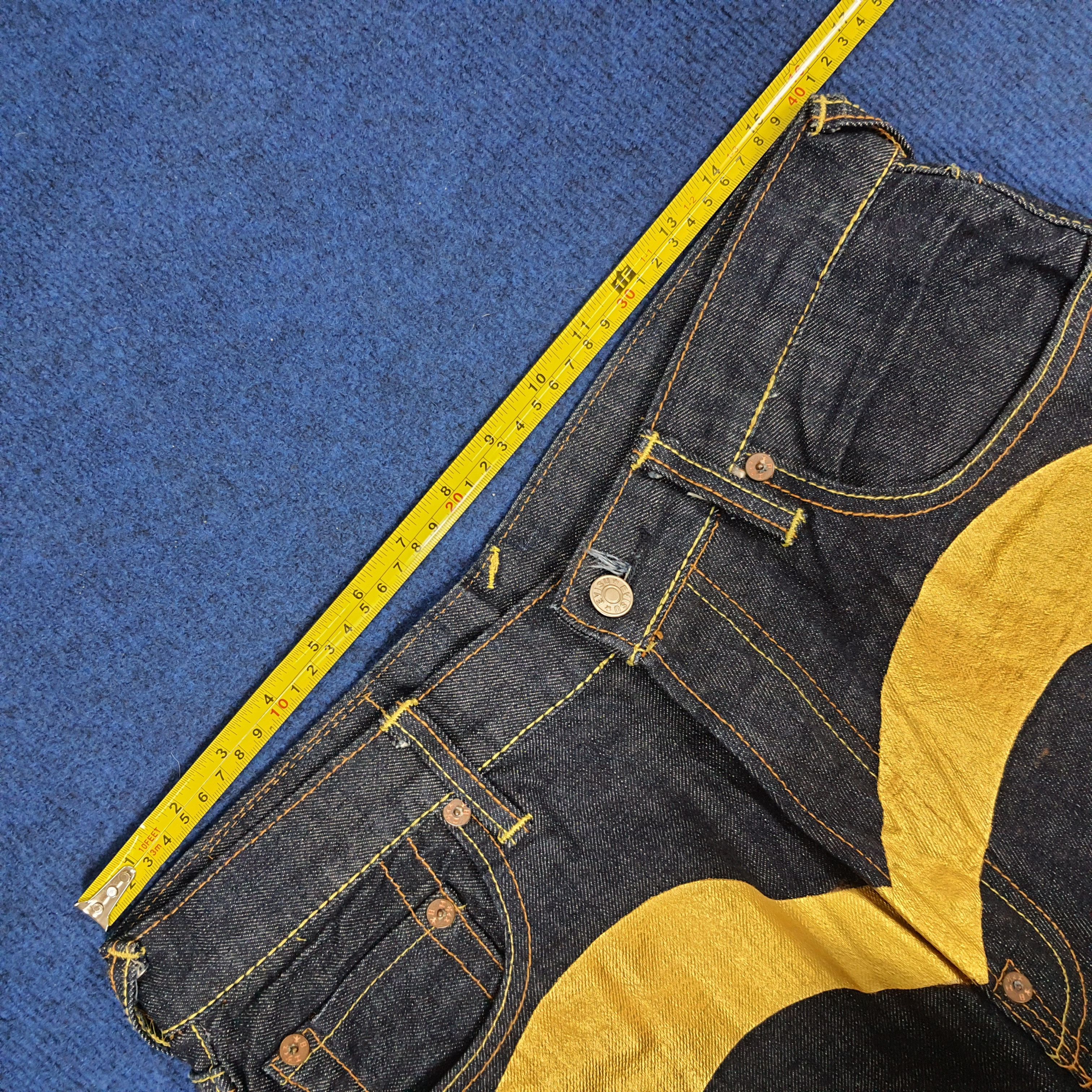 Japanese Brand × Vintage Vintage Evisu Japanese Brand Custom Gold Daicock Jeans Size US 31 - 15 Thumbnail