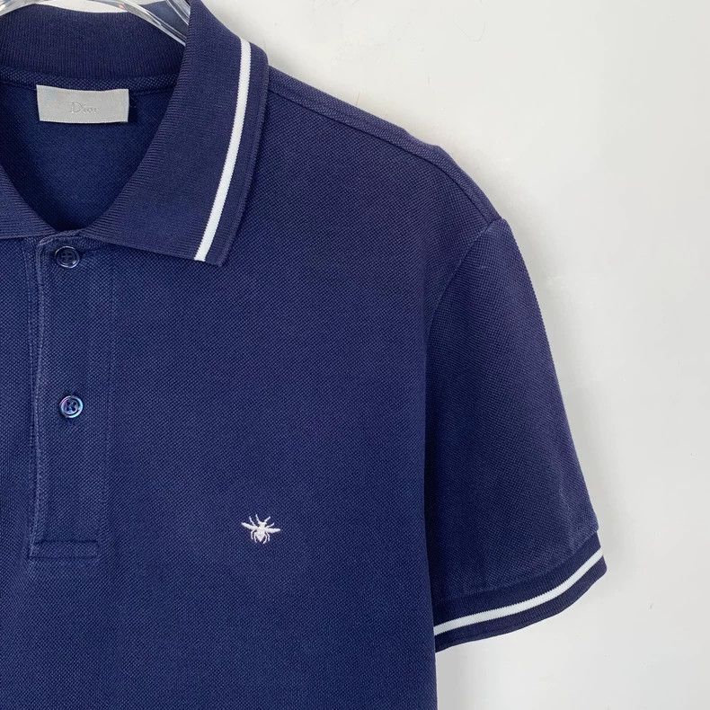 Dior Dior Blue logo bee embroidery lapel Polo short-sleeved shir Size US M / EU 48-50 / 2 - 3 Thumbnail