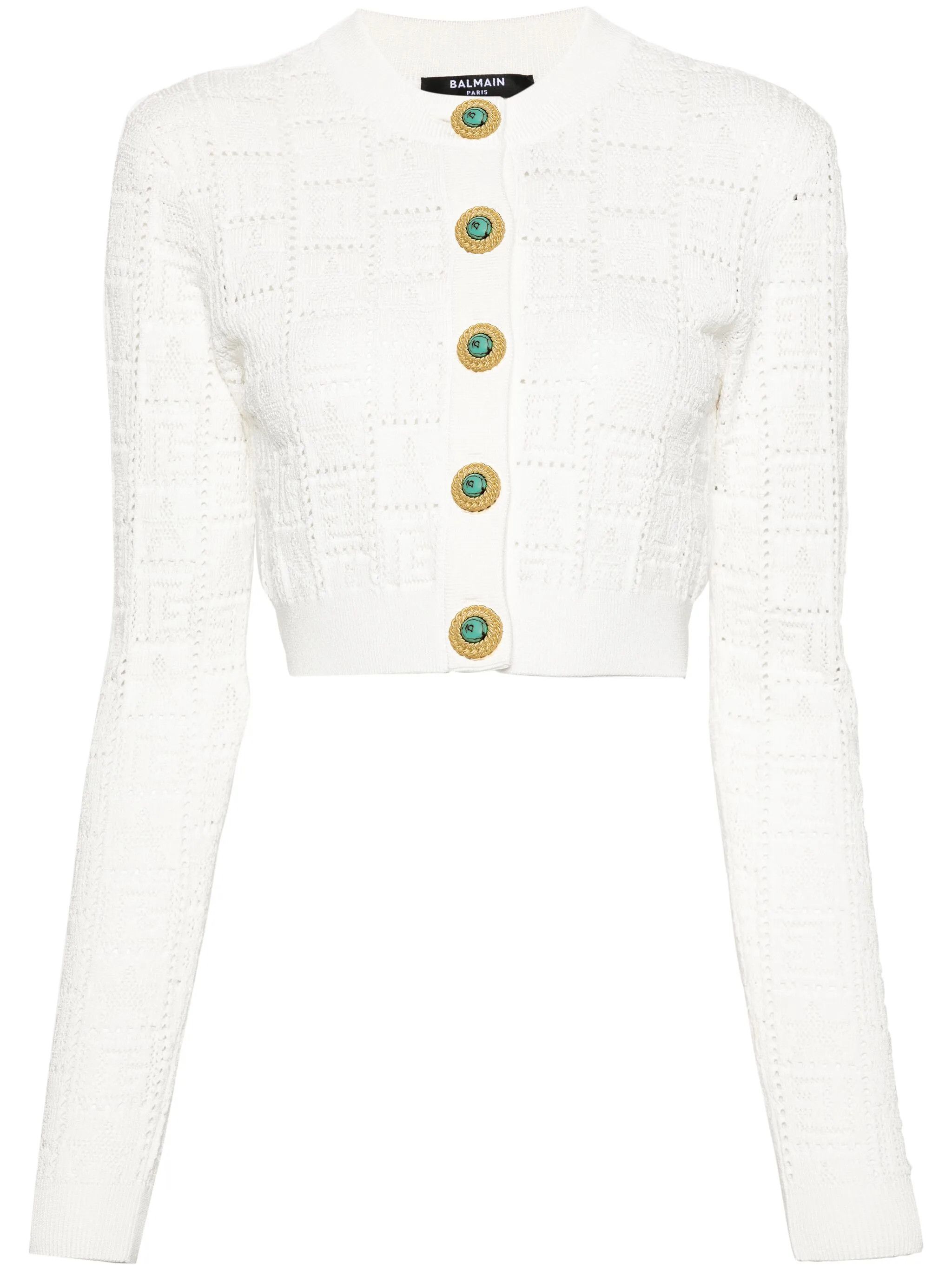 Balmain o1y0625 Cardigan in White Size M / US 6-8 / IT 42-44 - 1 Thumbnail