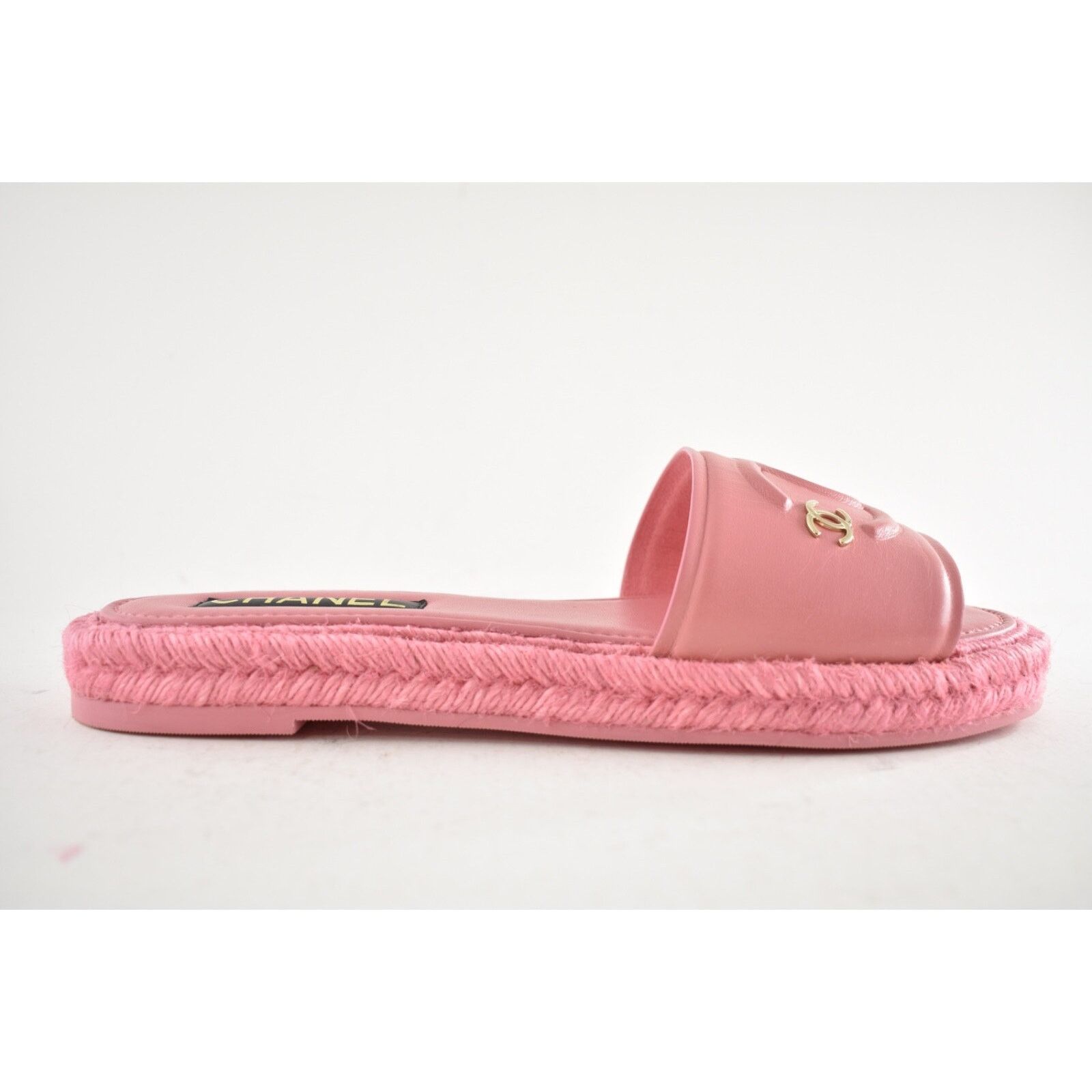 Chanel Chanel 23C Pink Lambskin Leather CC Logo Slide Sandal Slip Size US 12 / IT 42 - 2 Thumbnail