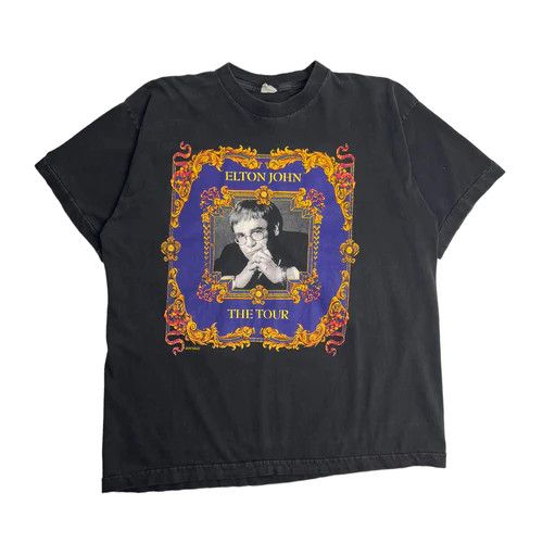 image of 1992-93 Elton John Versace Tour T-Shirt in Black, Men's (Size XL)