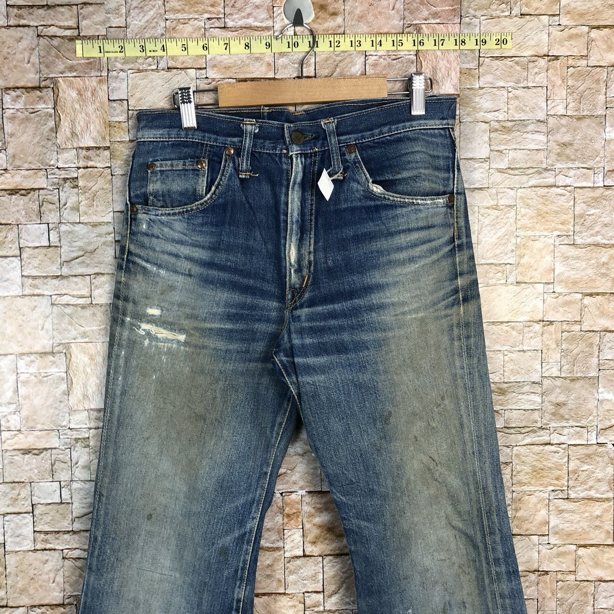 Big John Big John selvedge vintage Blue Distressed Denim Pants #A345 Size US 31 - 5 Thumbnail