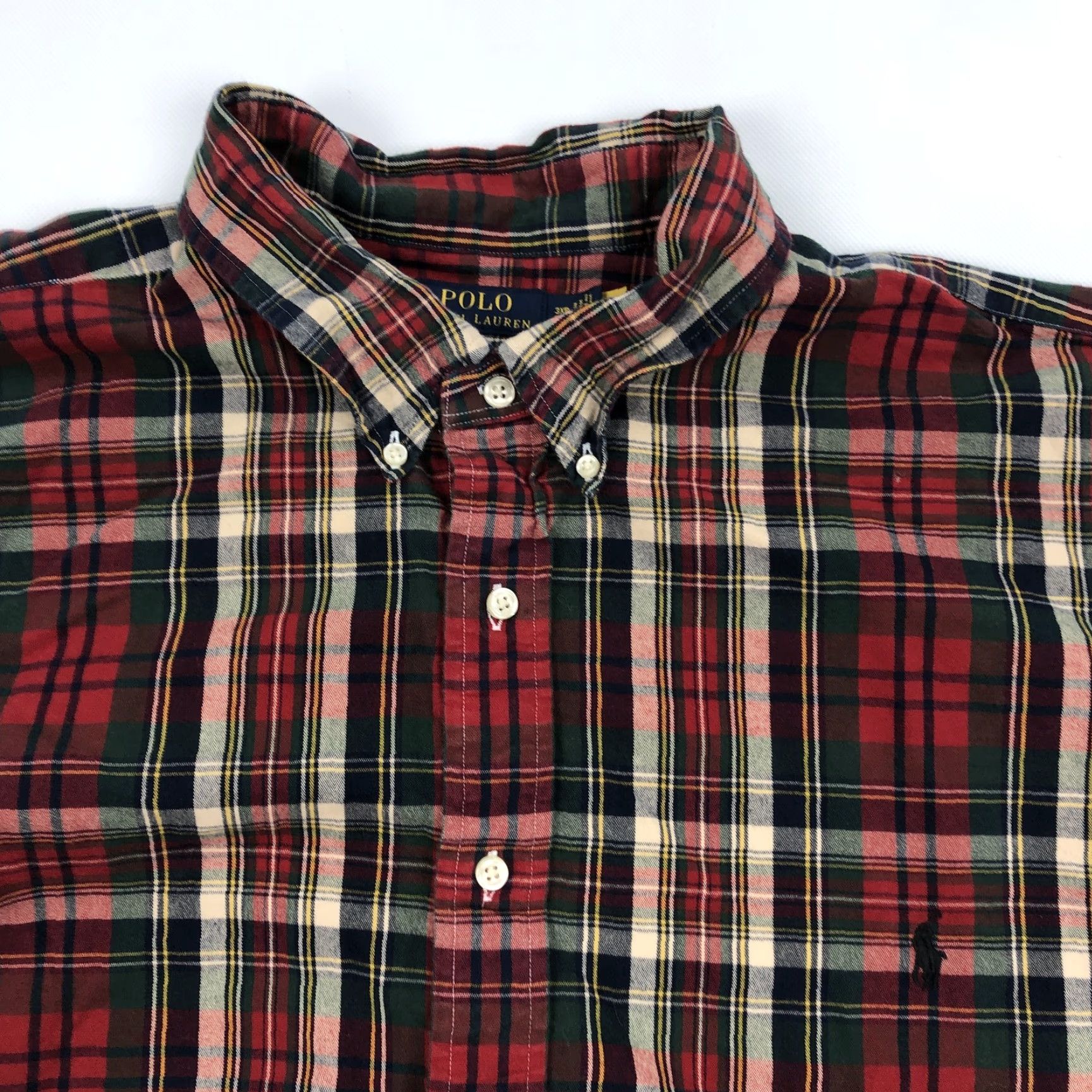 Polo Ralph Lauren Polo Ralph Lauren Shirt 3XB Button-Down Plaid Long Sleeve Men Red Green Blue Cream Logo Embroidered Cotton Casual Classic Preppy 3XB Mens Shirt Size US XXL / EU 58 / 5 - 2 Thumbnail
